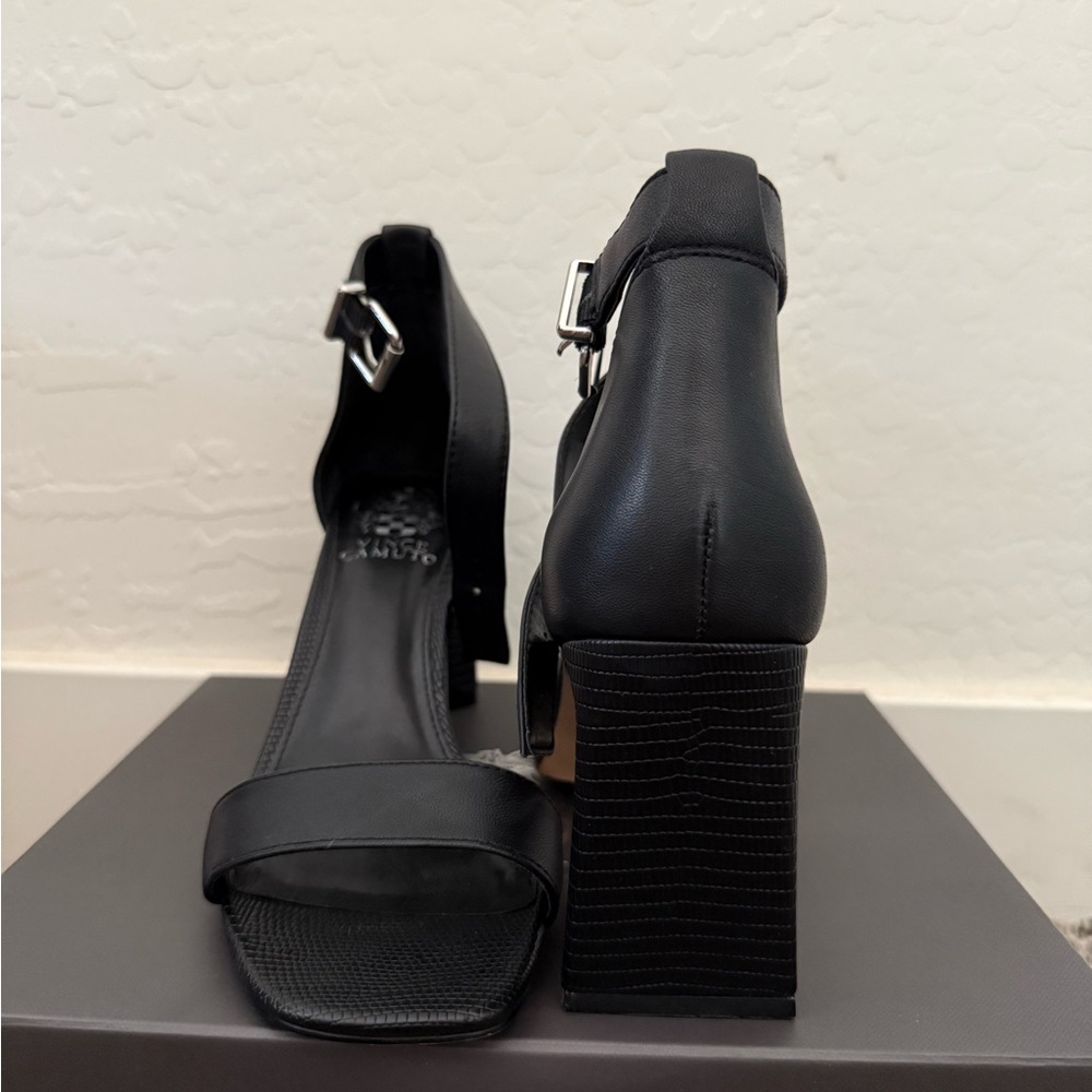 Vince Camuto Black Block Heel Sandals